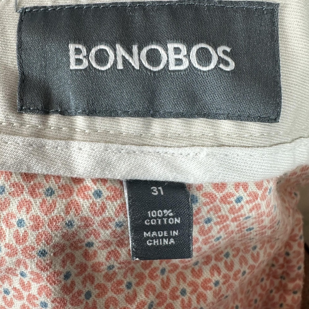 Bonobos Chino Shorts Mens 31 Beige 7 Inch Inseam Cotton Classic Summer Casual - Picture 9 of 11